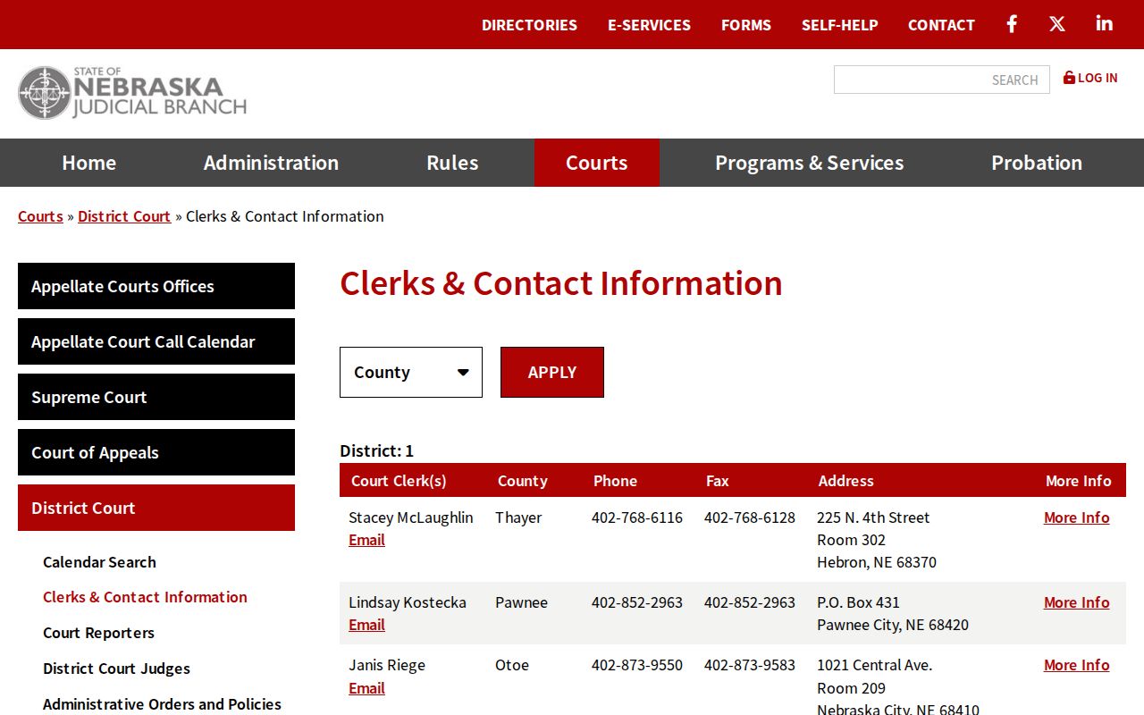 Sherman District Court clerk directory for active warrant confirmation