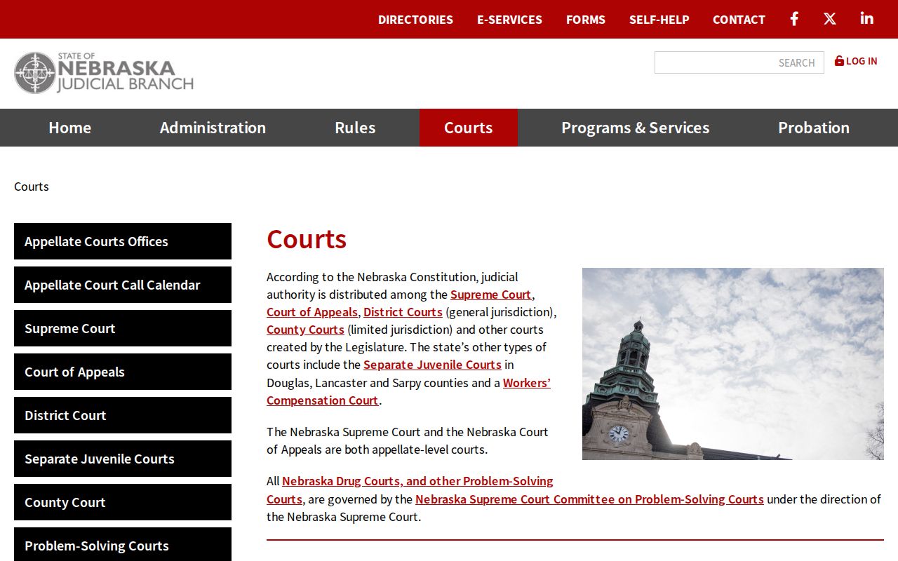 Nebraska statewide court structure for Sherman County active warrant records
